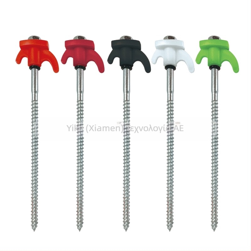 Κοχλίες σκηνής με περιστρεφόμενη πλαστική κεφαλή, από χαμηλού άνθρακα χάλυβα, φθορίζουσες