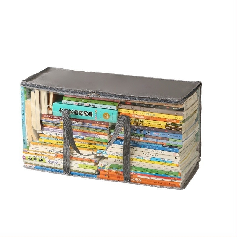 Υφασμάτινη τσάντα αποθήκευσης με επίστρωση PVC, πτυσσόμενη και φορητή, 80L χωρητικότητα, κατάλληλη για βιβλία, περιοδικά και άλλα αντικείμενα.