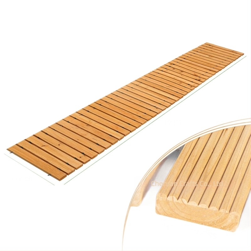 Αναδιπλόμενη ξύλινη διαδρομή κήπου, εξωτερικός διάδρομος σε σχήμα ράβδου, μοντέρνο μίνιμαλ στιλ, πλένεται με νερό