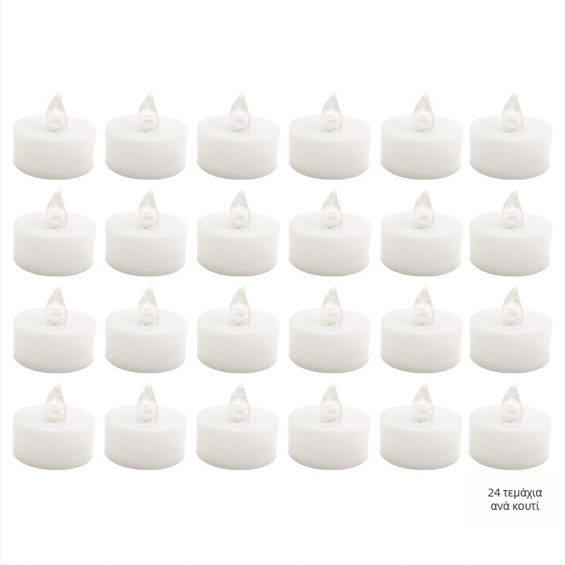 LED ηλεκτρονικό κερί, κυλινδρικό πλαστικό σώμα, ημιχειροποίητη και ημιμηχανική κατασκευή