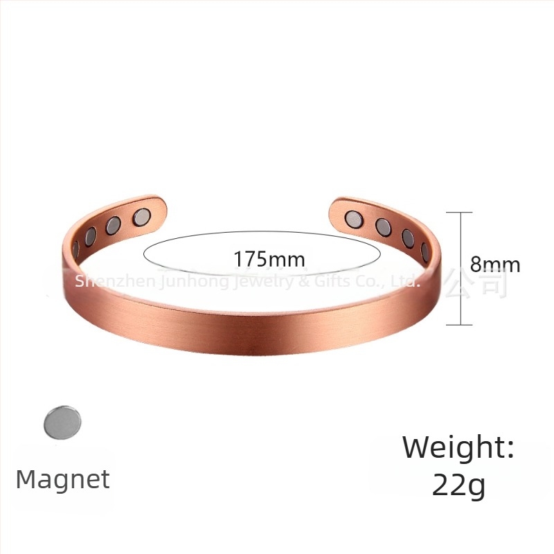 Μαγνητικό ανοιχτό βραχιόλι από χαλκό, ρετρό στυλ, 22 g