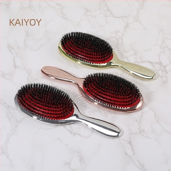 Χτενάκι μασάζ μαλλιών με ηλεκτροπλατινοποιημένες πλαστικές τρίχες — Υλικό: PS, τρίχες, νάιλον