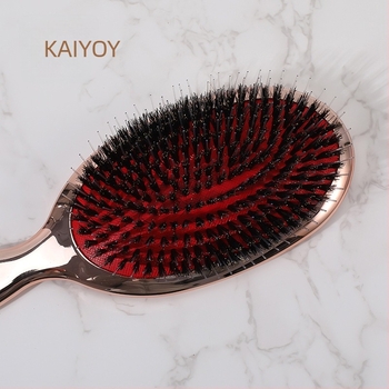 Χτενάκι μασάζ μαλλιών με ηλεκτροπλατινοποιημένες πλαστικές τρίχες — Υλικό: PS, τρίχες, νάιλον