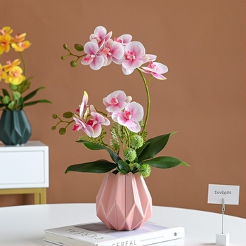 Τεχνητή ορχιδέα Phalaenopsis για διακόσμηση σαλονιού, μεταξωτό λουλούδι, διακοσμητική ανθοδέσμη