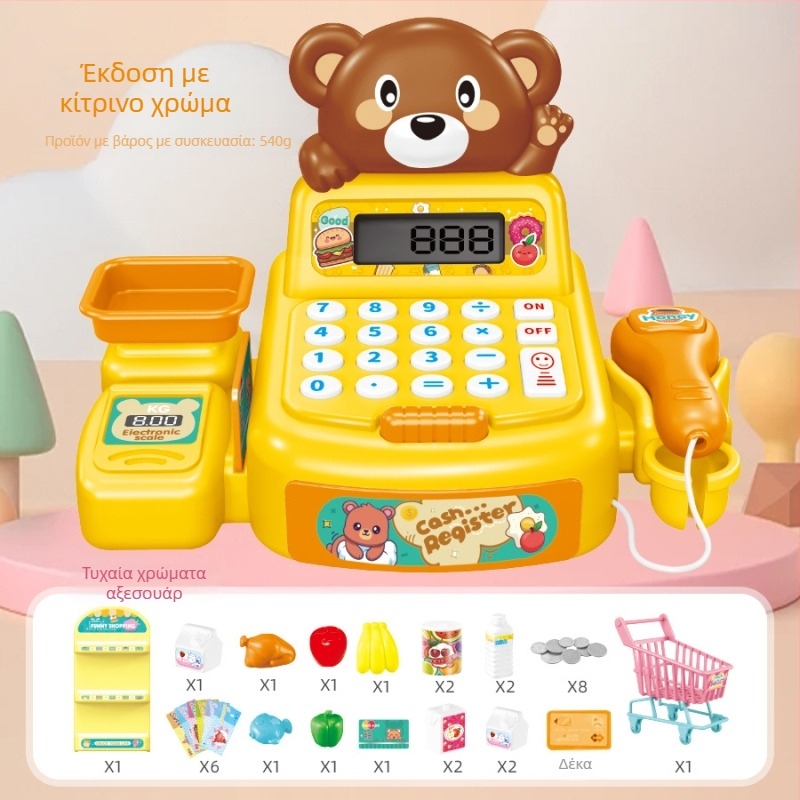 Παιδικό προσομοιωμένο ταμείο για παιχνίδι με ρεαλιστικό υπολογισμό, ήχο και φως — εκπαιδευτικό, διαδραστικό σετ για 4–6 ετών (Υλικό: πλαστικό; Τύπος: προσομοιωμένη ταμειακή μηχανή; Χαρακτηριστικά: πραγματικός υπολογισμός με ήχο και φως)