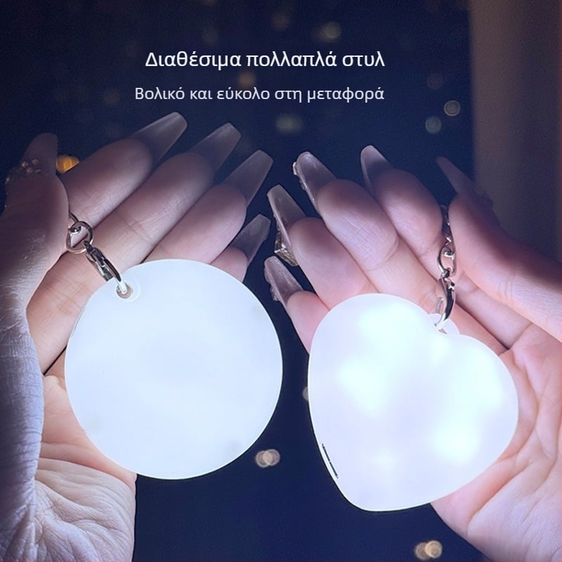 Φως νύχτας μπρελόκ με αισθητήρα αφής, επαναφορτιζόμενη ενσωματωμένη μπαταρία, ABS περίβλημα, 36V, σχήματα: πατουσιά γάτας, σύννεφα, στρογγυλό