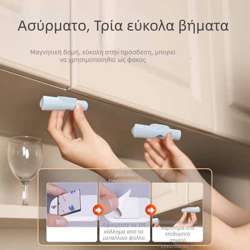 Νυχτερινό φως με αισθητήρα σώματος και περιβαλλοντικό φωτισμό, λαμπτήρας τοίχου με ABS σκιά και ενσωματωμένη μπαταρία (Τάση ≤36V)