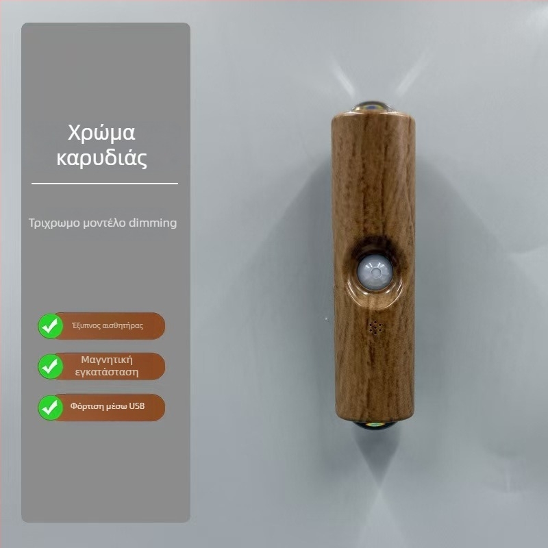 Νυχτερινό φως με αισθητήρα σώματος και περιβαλλοντικό φωτισμό, λαμπτήρας τοίχου με ABS σκιά και ενσωματωμένη μπαταρία (Τάση ≤36V)