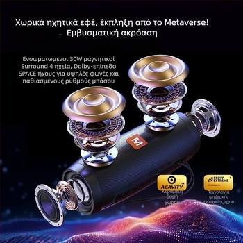 TG157 Ηχείο Bluetooth — 2 οδηγοί, 8W, Bluetooth 5.0, IPX4 αδιάβροχο, ενσωματωμένη μπαταρία 1000–1200mAh