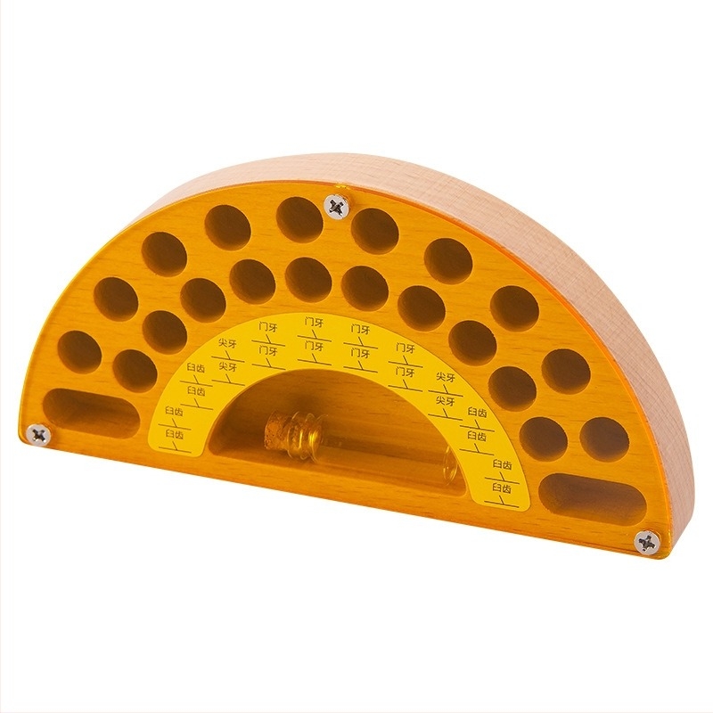 Ξύλινο κουτί μνήμης για παιδικά δόντια, κουτί συλλογής δοντιών, συσκευασία δώρου, για παιδιά 4–6 ετών