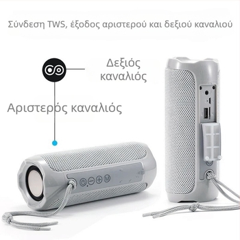 TG191 Ασύρματο Bluetooth ηχείο: 10W εξόδου, Bluetooth 5.0, IPX4 αδιάβροχο, 2×45mm οδηγοί, ενσωματωμένη μπαταρία 1200–2000 mAh