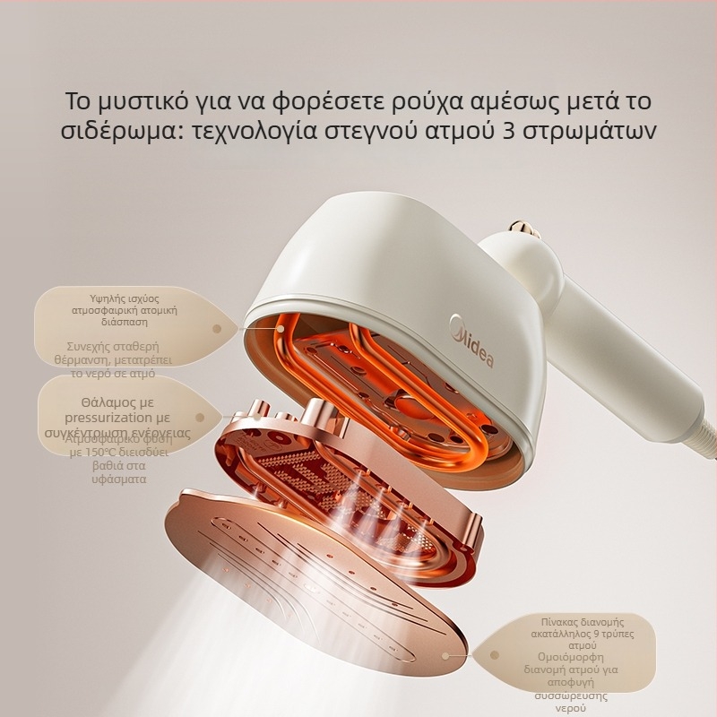 Midea φορητό ατμοσίδερο για ρούχα, συμπαγές και αναδιπλούμενο, 111-240V, οικιακή και φοιτητική χρήση