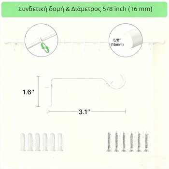Ρωμαϊκή ράβδος κουρτινών σε ευρωπαϊκό στυλ με στήριγμα και βίδες, ρητίνη, Yijiale, ελαφρύς πολυτελής αέρας, προσαρμόσιμος, εξουσιοδοτημένη ιδιωτική μάρκα