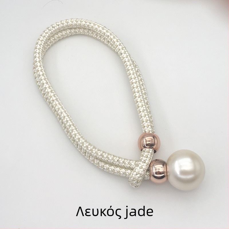 Υφασμάτινες δέστρες κουρτινών με μαργαριταρένιες λεπτομέρειες, ρυθμιζόμενες ζώνες συγκράτησης, στυλ ελαφρύς πολυτελής