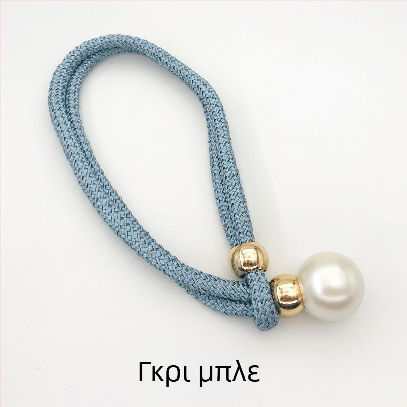 Υφασμάτινες δέστρες κουρτινών με μαργαριταρένιες λεπτομέρειες, ρυθμιζόμενες ζώνες συγκράτησης, στυλ ελαφρύς πολυτελής