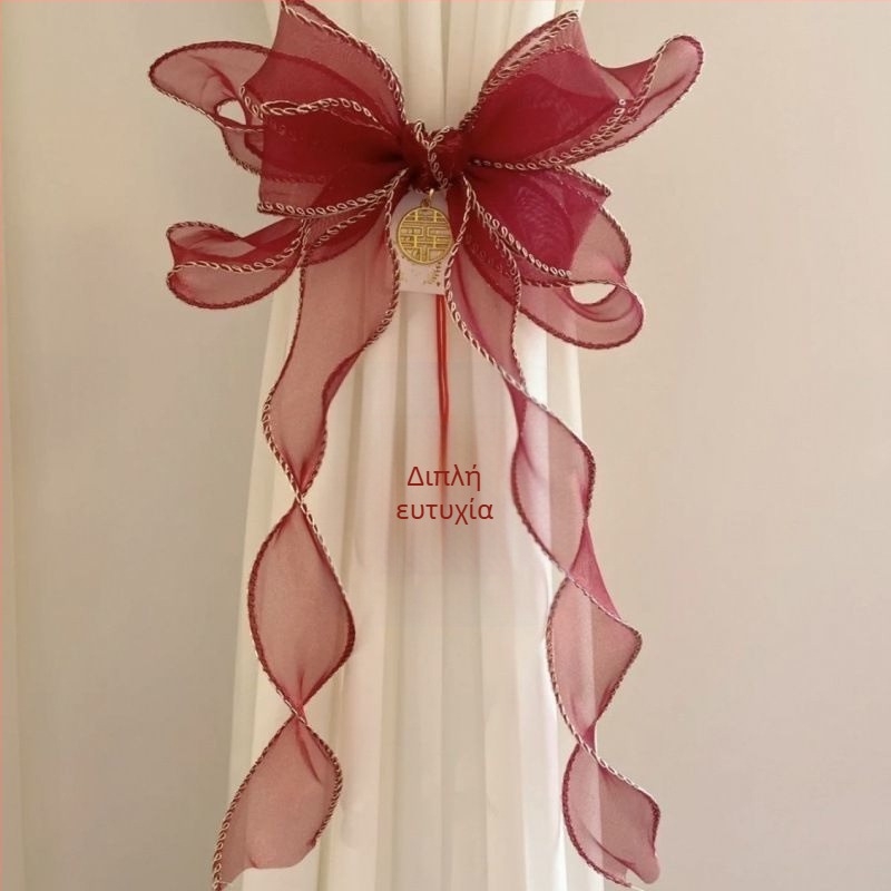 Γαμήλιες δέστρες για κουρτίνες με μεταξωτό λουλούδι – Παγκόσμιο στυλ