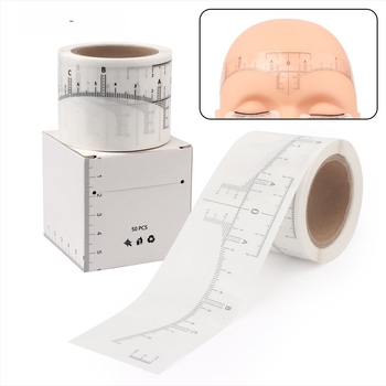 Μονόχρηστο χάρακα για τατουάζ φρυδιών με κλίμακα, σετ 50 τεμάχια, εργαλείο κατάλληλο για αρχάριους, 60 g