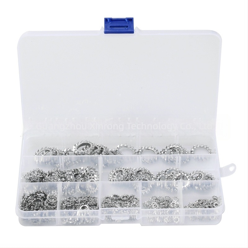 Εξωτερικά οδοντωτή ροδέλα ασφάλειας από ανοξείδωτο χάλυβα 304, σετ 300 τεμάχια, σχήματος χρυσάνθεμου