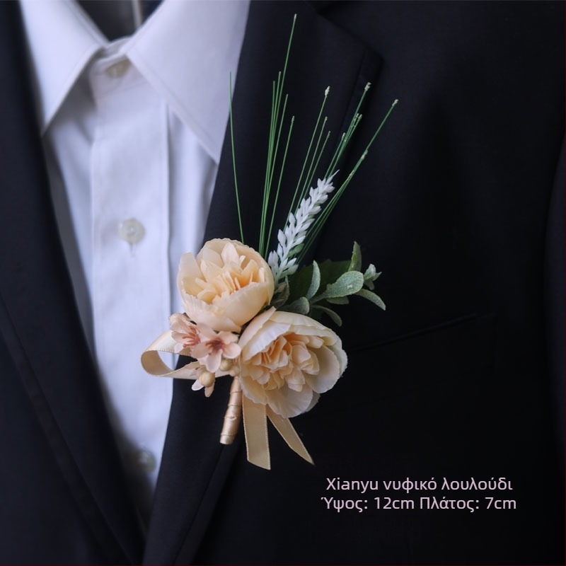 Χειροποίητο λουλούδι για τον καρπό με μαργαριτάρια, στυλ δάσους