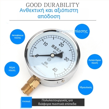 Bellows pressure gauge YE-100, ακρίβεια κλάσης 2.5, σύνδεση με σπείρωμα