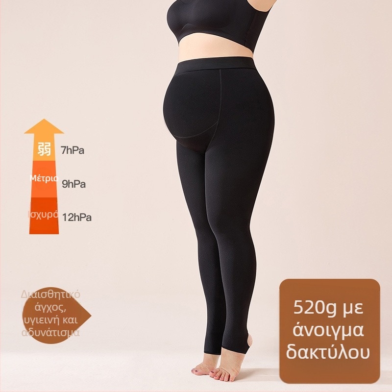 Κολάν εγκυμοσύνης με φλίς για φθινοπωρινή-χειμερινή περίοδο, παχύ ύφασμα, υψηλή μέση, στενή εφαρμογή, υψηλή ελαστικότητα