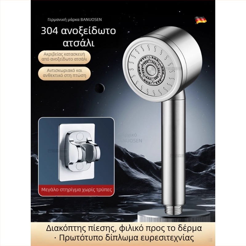 Κεφαλή ντους από 304 ανοξείδωτο χάλυβα υπό πίεση με έλεγχο θερμοκρασίας – στρογγυλό σχήμα, ηλεκτροπλατινωμένη επίστρωση, ανθεκτικό στη θραύση