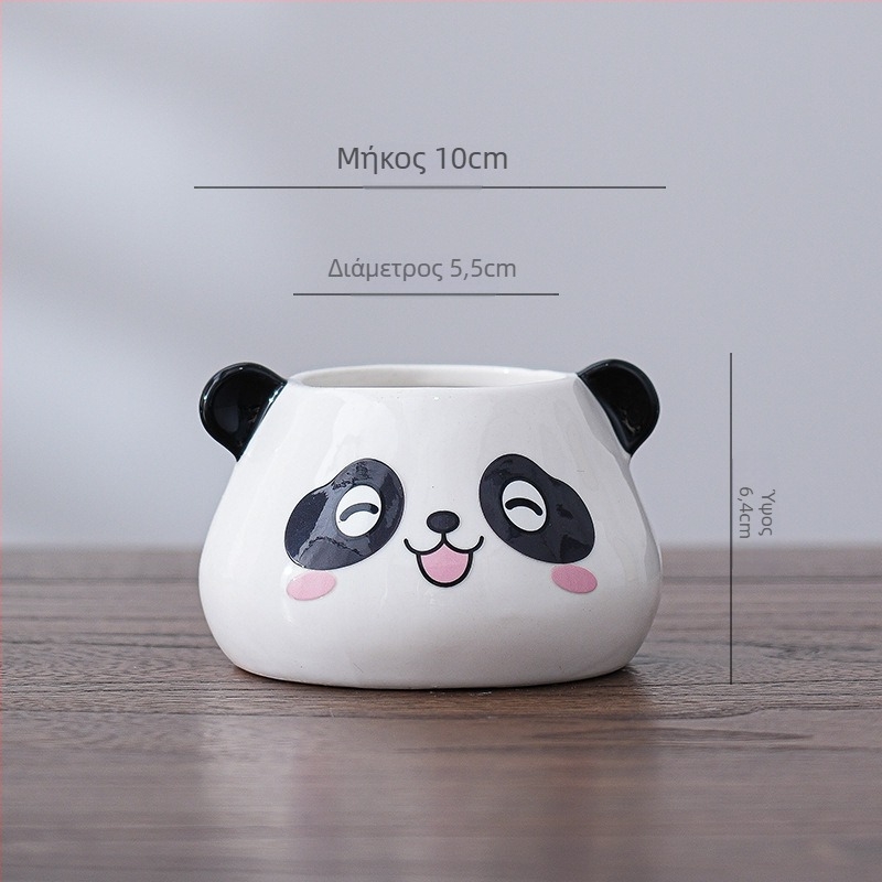 Κεραμική γλάστρα για παχύφυτα με σχέδιο γάτας-καρτούν, επιτραπέζιο διακοσμητικό για γραφείο και σπίτι