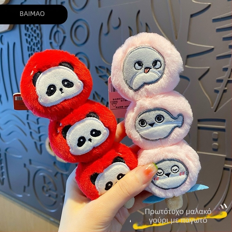 Κλειδοθήκη Panda από λούτρινο – αυθεντικός σχεδιασμός, καρτούν στυλ; Κατάλληλο για τσάντες και μπρελόκ/φυλακτά; (Υλικό: λούτρινο; Λειτουργίες: για τσάντες, μπρελόκ, φυλακτά; Συσκευασία: ανεξάρτητη)