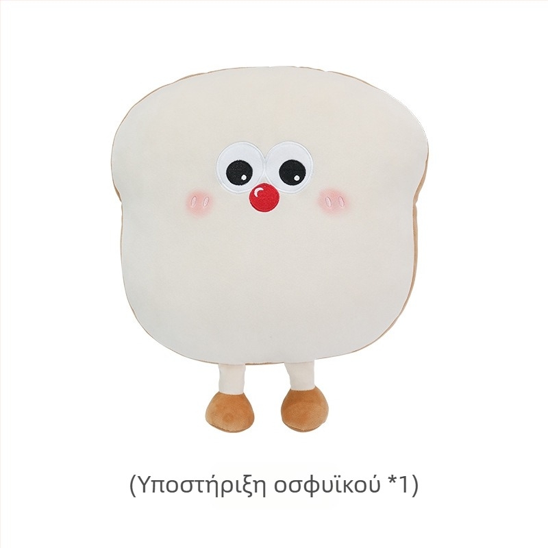 Feather cen Βελούδινο μαξιλαράκι για τον αυχένα αυτοκινήτου με σχέδιο Toast Biscuits, γέμισμα PP βαμβάκι