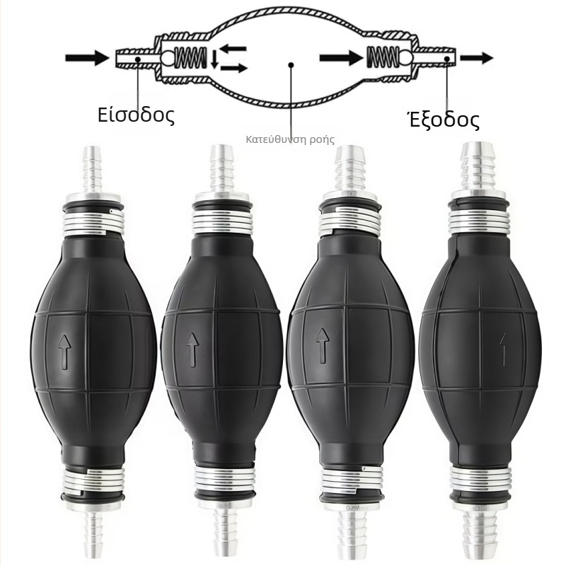 Χειροκίνητη αντλία καυσίμου με διπλής κατεύθυνσης βαλβίδα ελέγχου, σώμα από καουτσούκ-αλουμίνιο, για συστήματα καυσίμου αυτοκινήτων, ελικοπτέρων, σκαφών και μοτοσικλετών