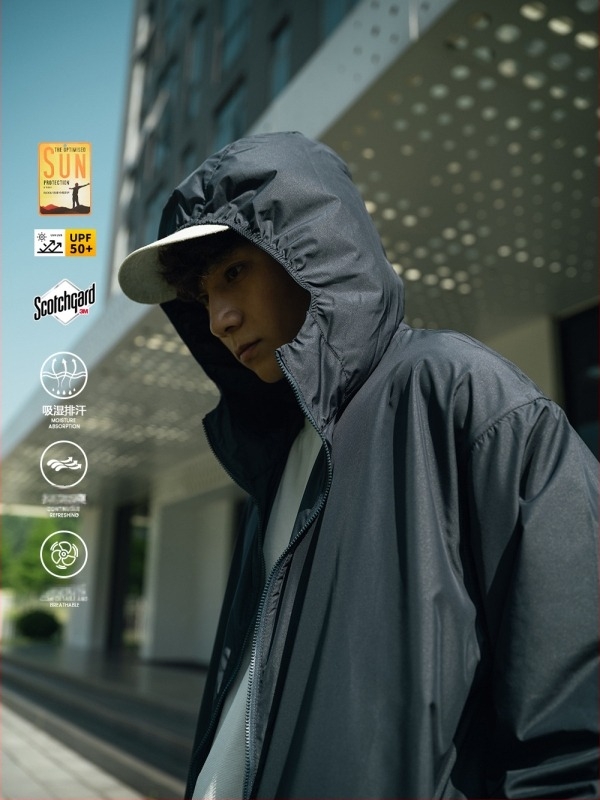 Ζακέτα με κουκούλα για καλοκαίρι – Γιαπωνέζικο ρετρό στυλ, UPF50+ προστασία από τον ήλιο, ελαφριά πολυεστερική κατασκευή, πολλαπλές τσέπες με φερμουάρ