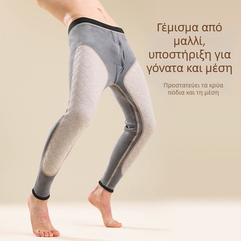 Unisex θερμικά παντελόνια με προστασία γόνατος και προστασία μέσης, τριπλού φλίς, εξαιρετικά παχύ ύφασμα 501–600 g/m², βελούδινη επένδυση