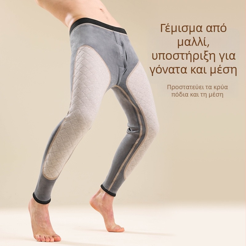 Unisex θερμικά παντελόνια με προστασία γόνατος και προστασία μέσης, τριπλού φλίς, εξαιρετικά παχύ ύφασμα 501–600 g/m², βελούδινη επένδυση