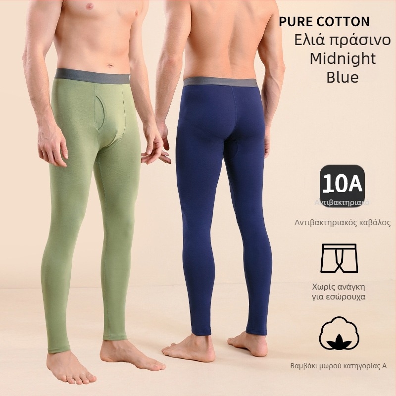 Ανδρικά βαμβακερά θερμικά παντελόνια, slim-fit, ζεστά, μονοστρώμα, 95–100% βαμβάκι, μέτριο βάρος