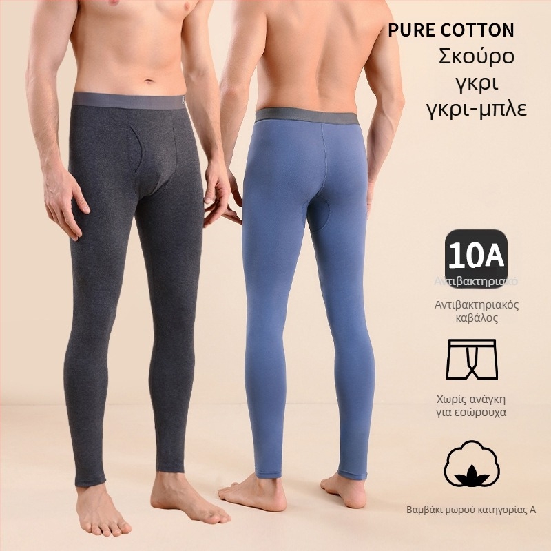 Ανδρικά βαμβακερά θερμικά παντελόνια, slim-fit, ζεστά, μονοστρώμα, 95–100% βαμβάκι, μέτριο βάρος