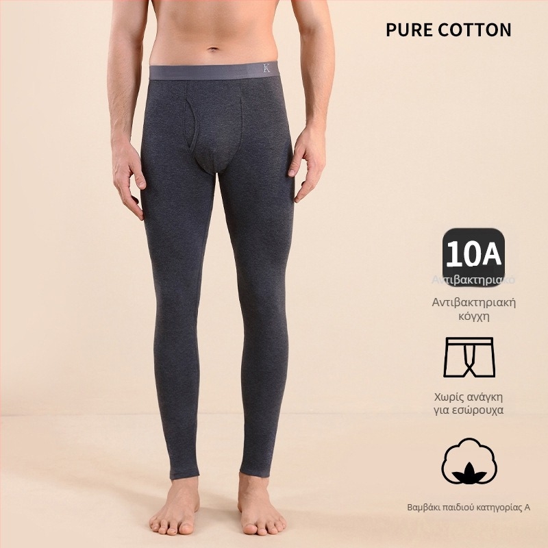 Ανδρικά βαμβακερά θερμικά παντελόνια, slim-fit, ζεστά, μονοστρώμα, 95–100% βαμβάκι, μέτριο βάρος