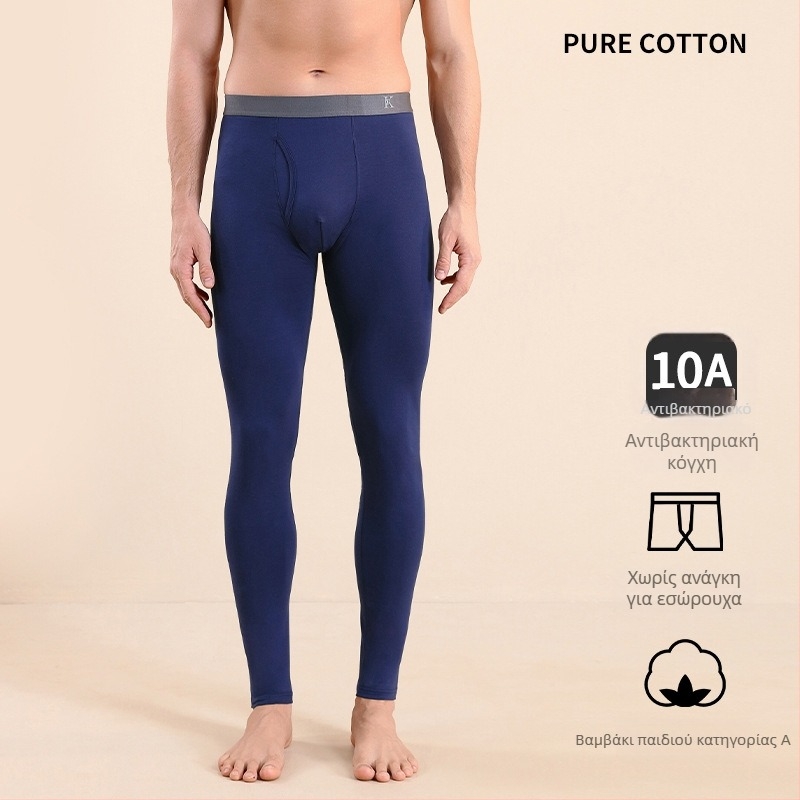 Ανδρικά βαμβακερά θερμικά παντελόνια, slim-fit, ζεστά, μονοστρώμα, 95–100% βαμβάκι, μέτριο βάρος