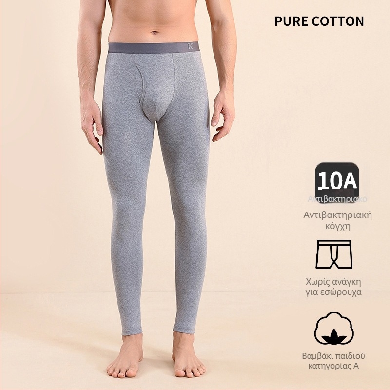 Ανδρικά βαμβακερά θερμικά παντελόνια, slim-fit, ζεστά, μονοστρώμα, 95–100% βαμβάκι, μέτριο βάρος