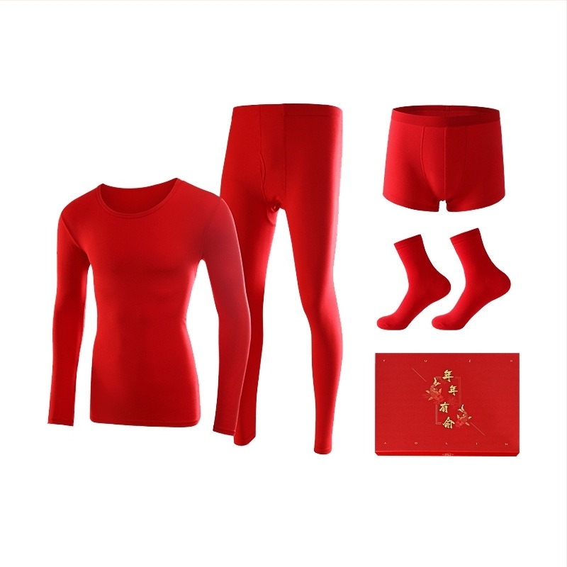 Unisex βαμβακερό σετ θερμικών εσωρούχων με κουκούλα, μακριά μανίκια, στρογγυλός λαιμός, χωρίς ραφές