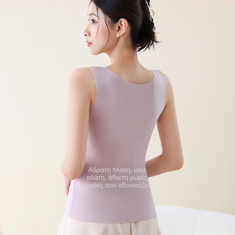 Γυναικείο νάιλον γιλέκο με επένδυση φλίς, χωρίς ραφές, με λαιμόκοψη τύπου crewneck, πάχος 201–250 g/m²