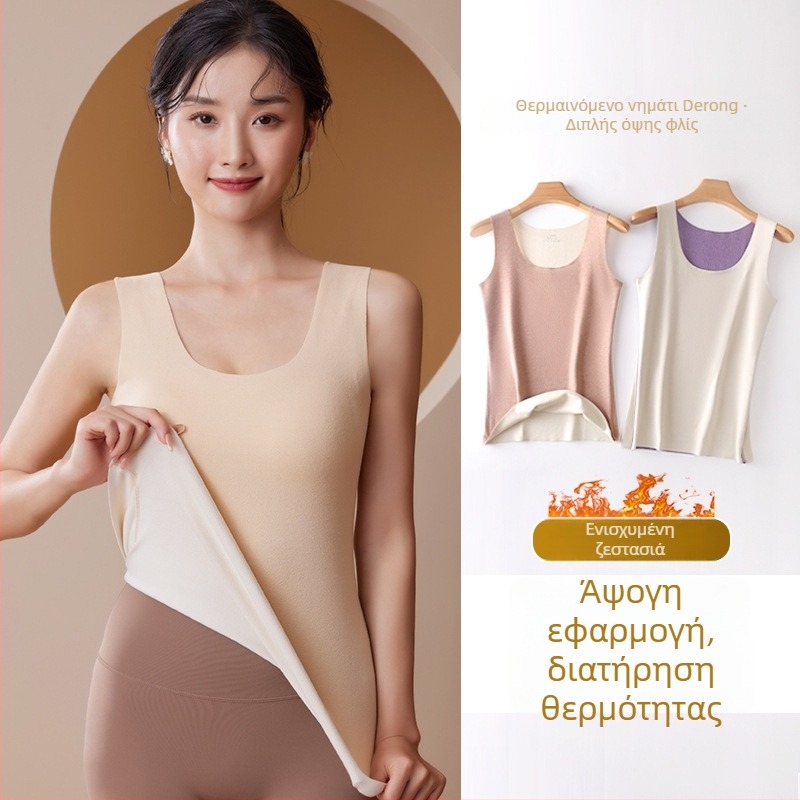 Γυναικεία θερμική γιλέκο De Velvet, φλίς επένδυση, στρογγυλός λαιμός, πολυεστέρας 90–95%, μεσαίο βάρος 181–200 g/m², προσαρμογή στο σώμα