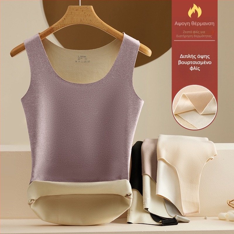 Γυναικεία θερμική γιλέκο De Velvet, φλίς επένδυση, στρογγυλός λαιμός, πολυεστέρας 90–95%, μεσαίο βάρος 181–200 g/m², προσαρμογή στο σώμα