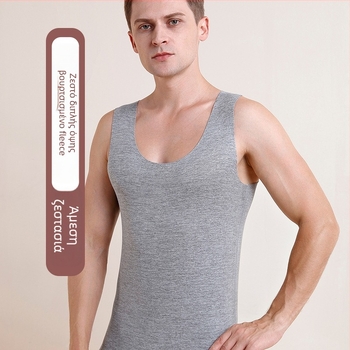 Ανδρικό θερμικό γιλέκο από μαλλί-μετάξι, πάχος 251–300 γρ/m², στρογγυλός λαιμός, μονόστρωτο