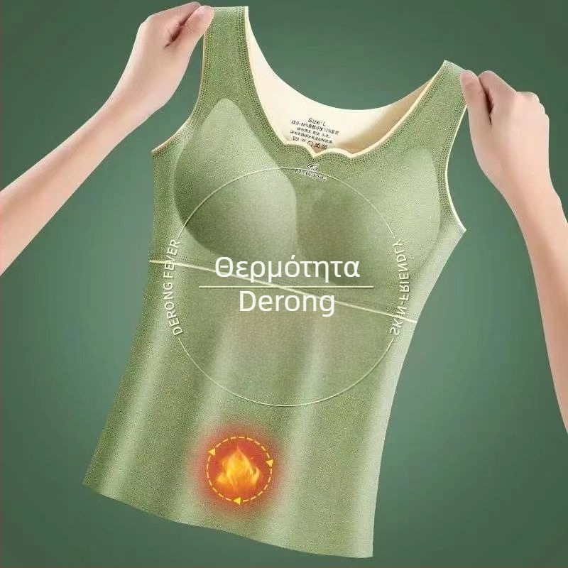 Γυναικείο Θερμικό Γιλέκο με Θήκες Στήθους, Σχεδιασμός Cup-in με Pads, Παχύ φλίς εσωτερικά, Derong ακρυλικό, Αυτοθερμαινόμενο, Μονόστρωτο