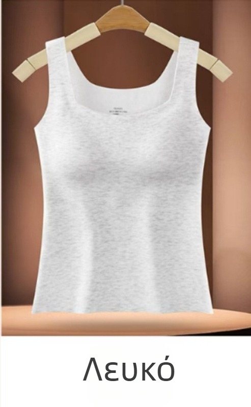 Γυναικείο θερμικό γιλέκο με ενσωματωμένο μαξιλαράκι στήθους, χωρίς ραφές, Lyocell, τετράγωνος λαιμός, διαμόρφωση σιλουέτας, διατηρεί τη θερμότητα