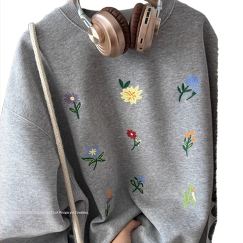 Γυναικείο oversized φούτερ με κουκούλα και fleece επένδυση, γεωμετρικός σχεδιασμός, μεσαίο μήκος, πολυεστέρας