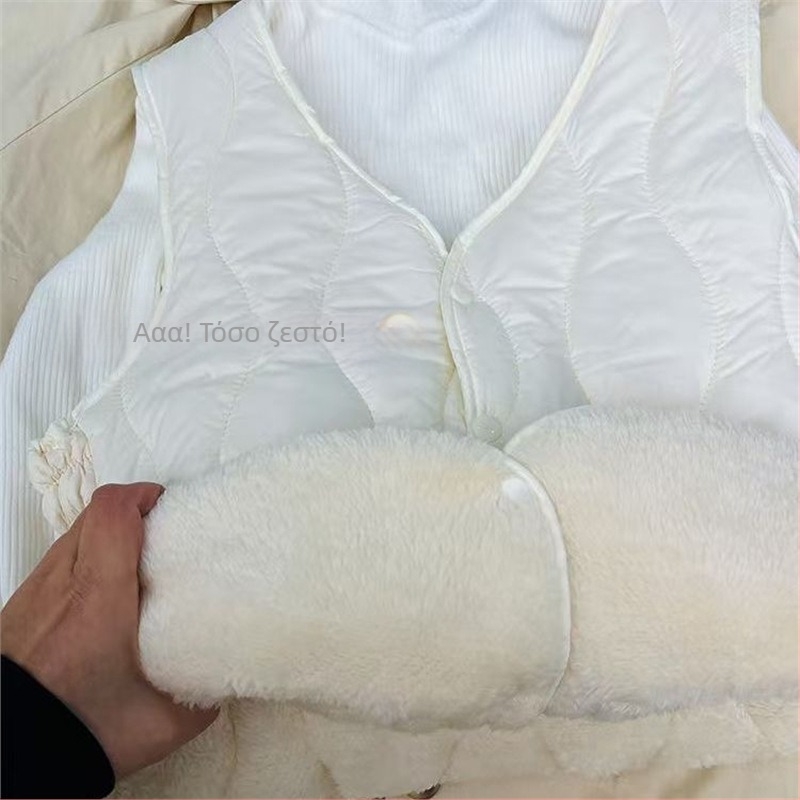 Γυναικείο γιλέκο με πούπουλα, στενή εφαρμογή, chenille ύφασμα με Spandex, ultra-σύντομο μήκος ≤40 εκ, γέμισμα: πάπια πούπουλο