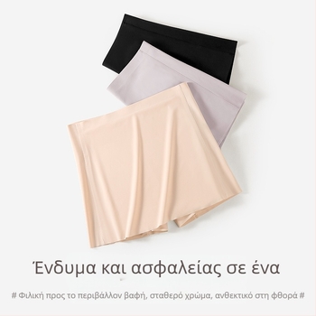 Γυναικείο χωρίς ραφές εσώρουχο ασφαλείας με διπλό στρώμα προστασίας και αντι-έκθεσης σχεδίαση, Ice Silk ύφασμα, μέση μεσαία, 75% νάιλον, επένδυση καβάλος 100% βαμβάκι.