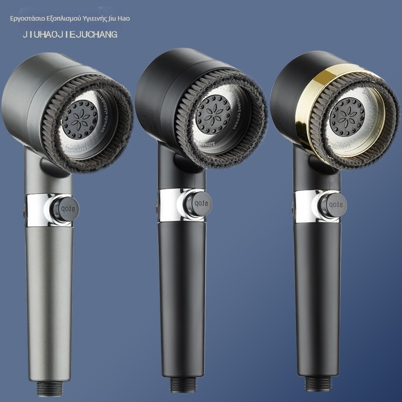 Κυκλική φορητή κεφαλή ντους με πίεση — ABS, μοντέλο 3 ταχυτήτων, λειτουργίες ψεκασμού, μασάζ και βροχής