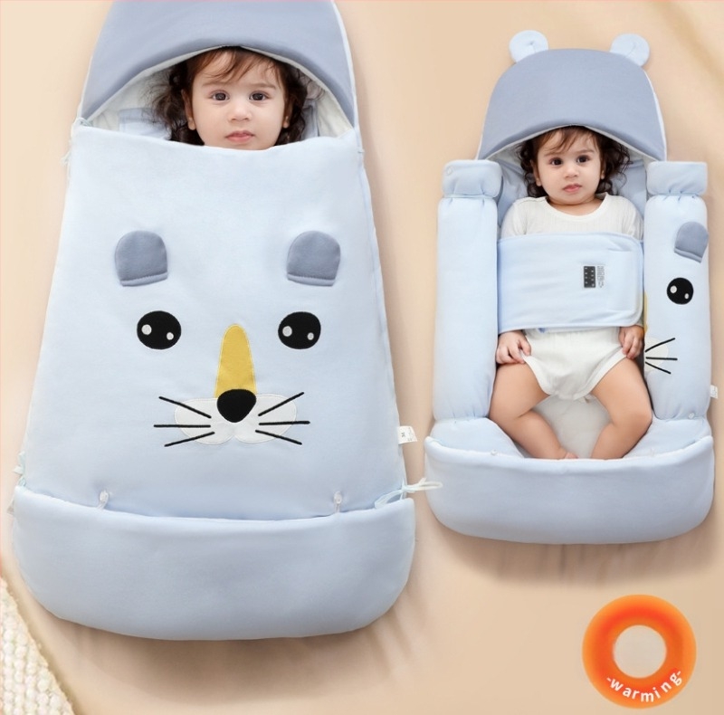 Βρεφικός χειμερινός υπνόσακος με ύφασμα από 100% βαμβάκι, γέμισμα πολυεστέρα-βαμβάκι, μοτίβο ζωάκια, για βρέφη και νήπια 1–3 ετών